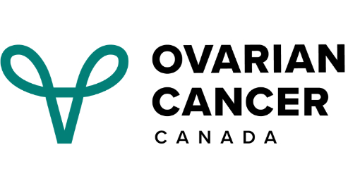 Ovarian Cancer Canada logo with a teal stylized graphic on the left and the organization’s name in bold black letters on the right.